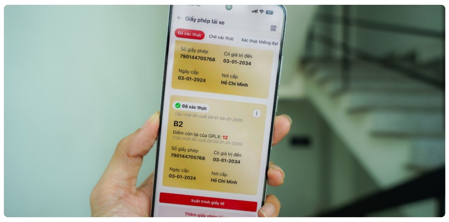 Đổi GPLX trên VNeID